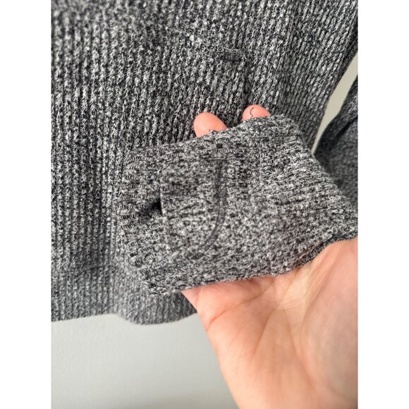 Athleta Girl Gray Ribbed Long Sleeve Hoodie Sweater Wrap Back M 8-10 Modal/Polye - Picture 4 of 6